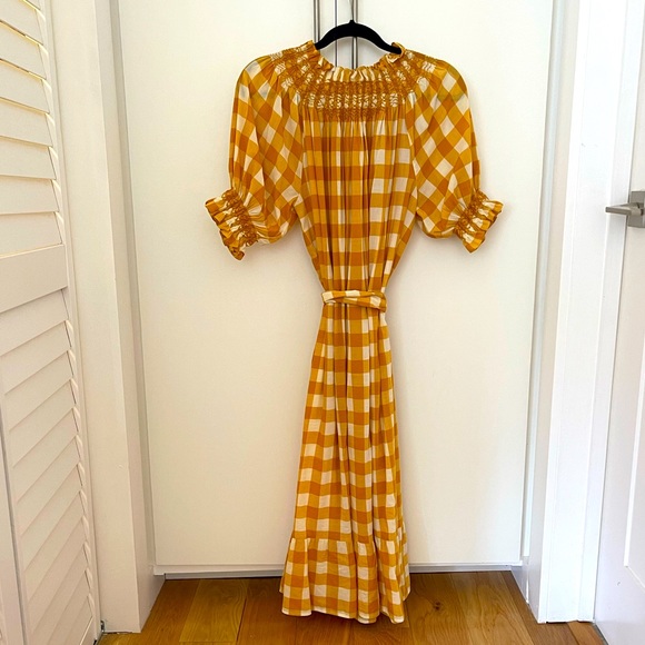 Dôen yellow and white checkered dress. Size XS - Picture 3 of 5